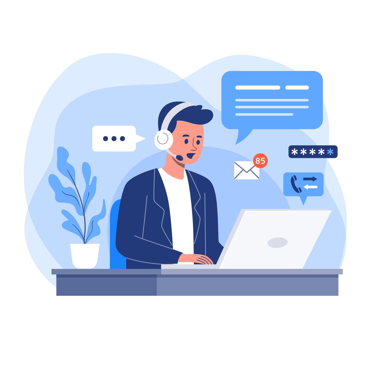 Équipe de support client professionnelle