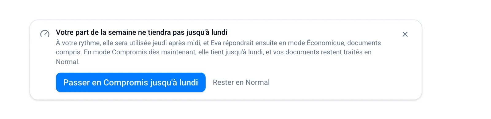 L'offre d'économie dans la conversation, en Compromis la part tient jusqu'à lundi
